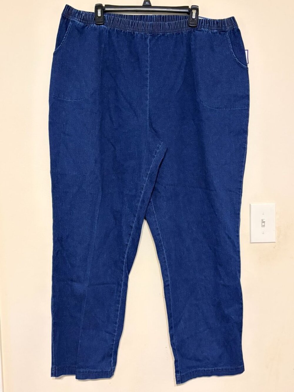 New NWT Croft & Barrow Dark Wash Pull On Straight Leg Jeans Size 3X 30" Inseam